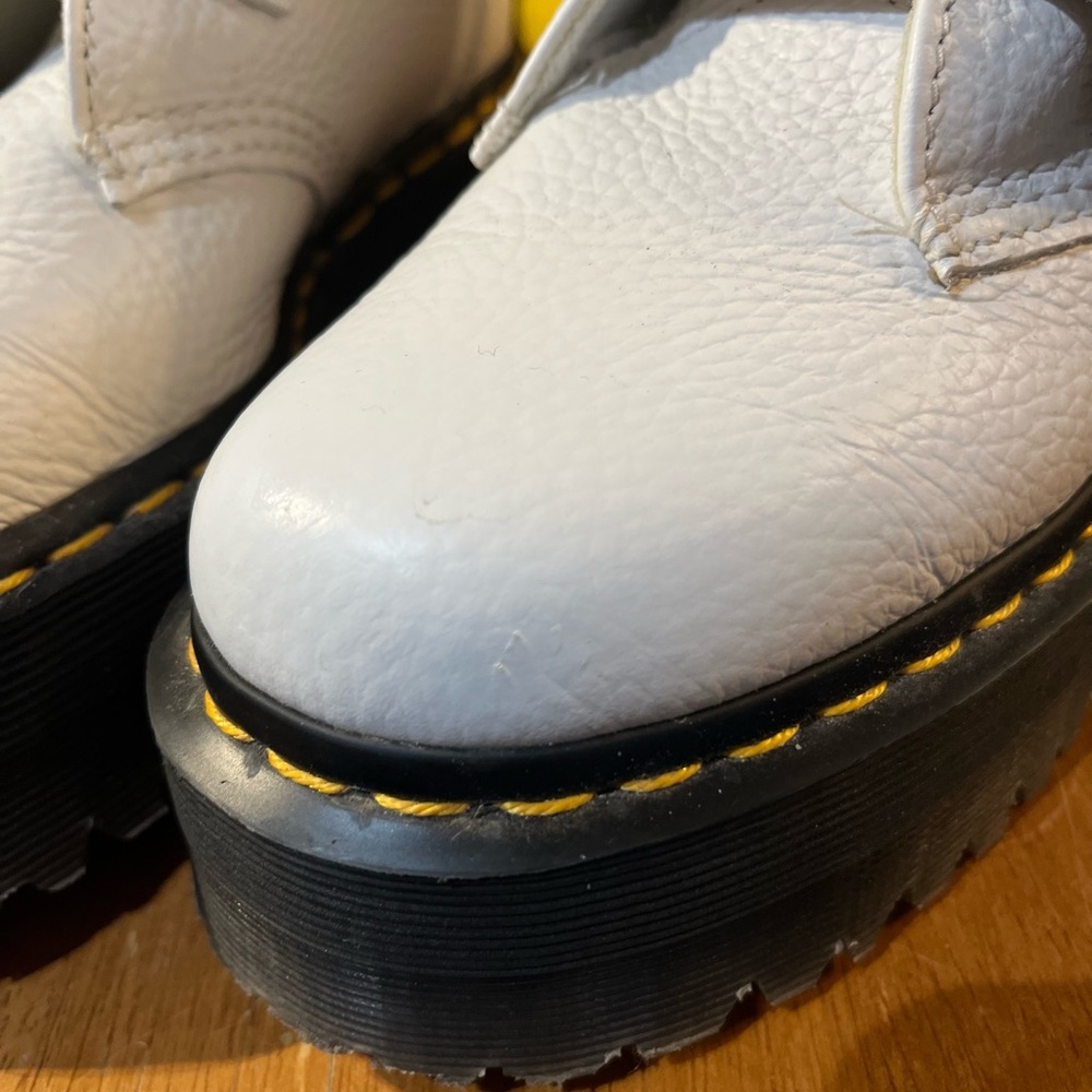White Doc Martens Platform Boots with Heart Buckles size 6 - Picture 6 of 6